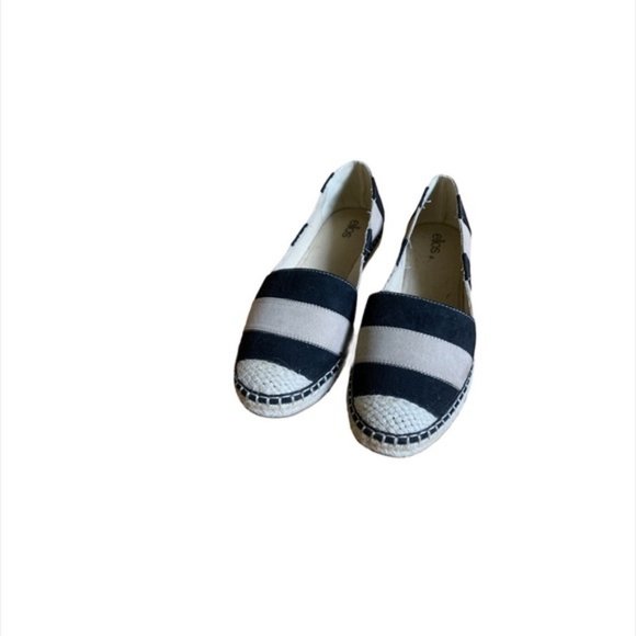 ellos | Black & Tan Canvas Espadrille Flats | Slip-On | Womens 8.5 - Picture 1 of 7